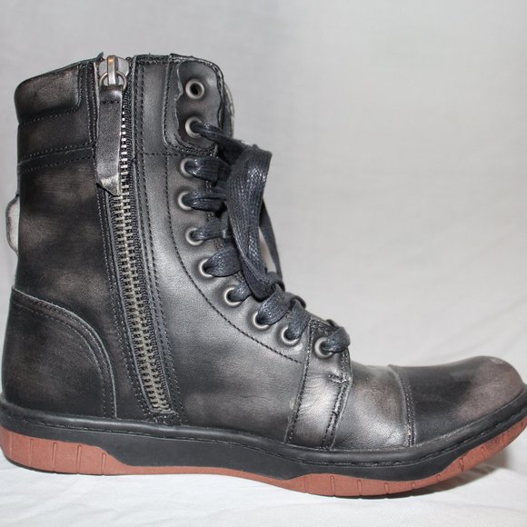 Diesel Basket Butch Zippy Leather Boots 7 US - Picture 4 of 7